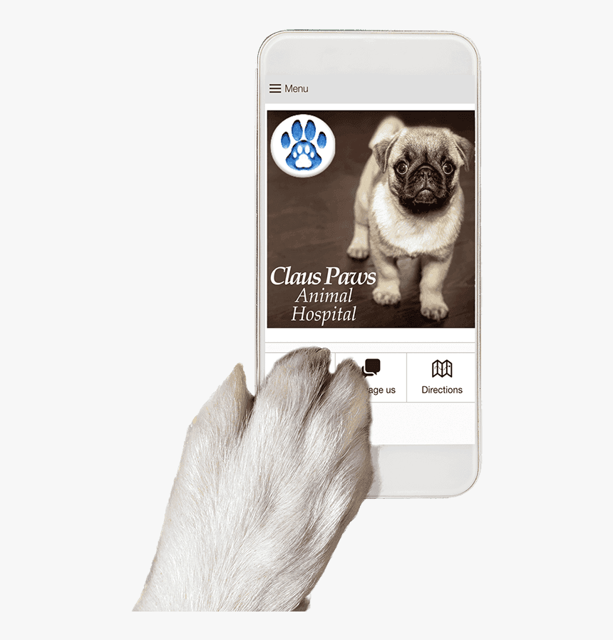 Dog Paw Holding Mobile App - Dog Paw Holding Phone, HD Png Download, Free Download