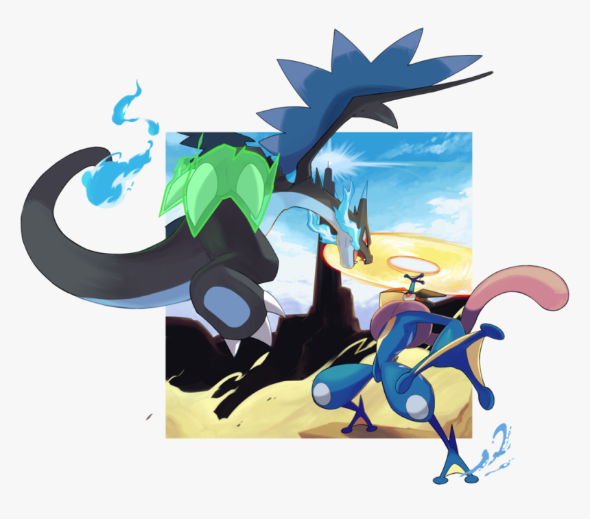 By The Way - Mega Charizard X Vs Ash Greninja, HD Png Download, Free Download