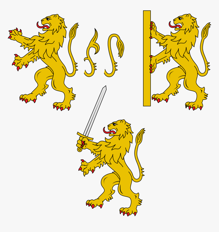 Ivotinje U Heraldici Wikipedia - Heraldic Lion With Sword, HD Png Download, Free Download