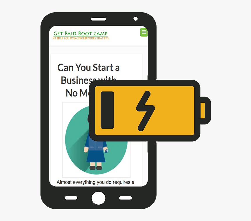 Low Battery On Cellphone Viewing Getpaidbootcamp - Smartphone, HD Png Download, Free Download