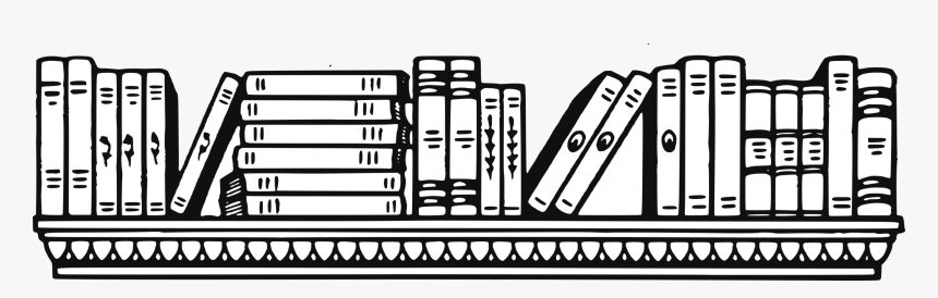 Bookshelf Clip Art Black And White, HD Png Download, Free Download