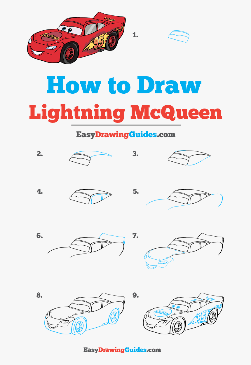 How To Draw Lightning Mcqueen - Step By Step Scary Clown Drawing, HD Png Download, Free Download