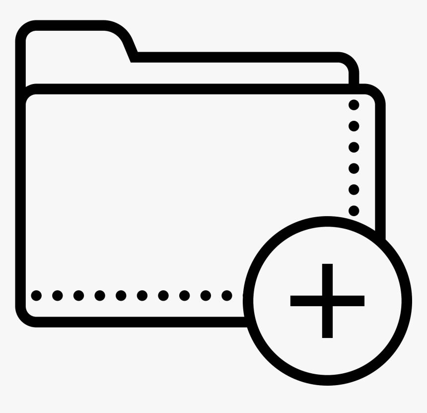 Add Folder Icon - File Folder Clipart Outline Png, Transparent Png, Free Download