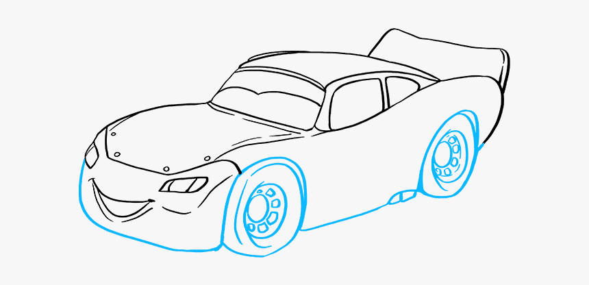 How To Draw Lightning Mcqueen - Coupé, HD Png Download, Free Download