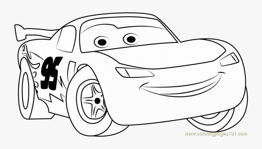 Lightning Mcqueen 95 And Mater Coloring Page Lovely - Lightning Mcqueen Cars Coloring, HD Png Download, Free Download