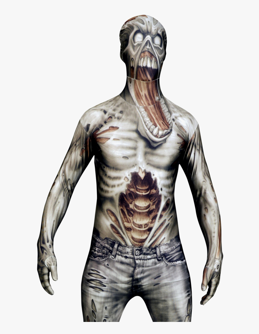 Full Body Zombies Front View Png - Halloween Morphsuit, Transparent Png, Free Download