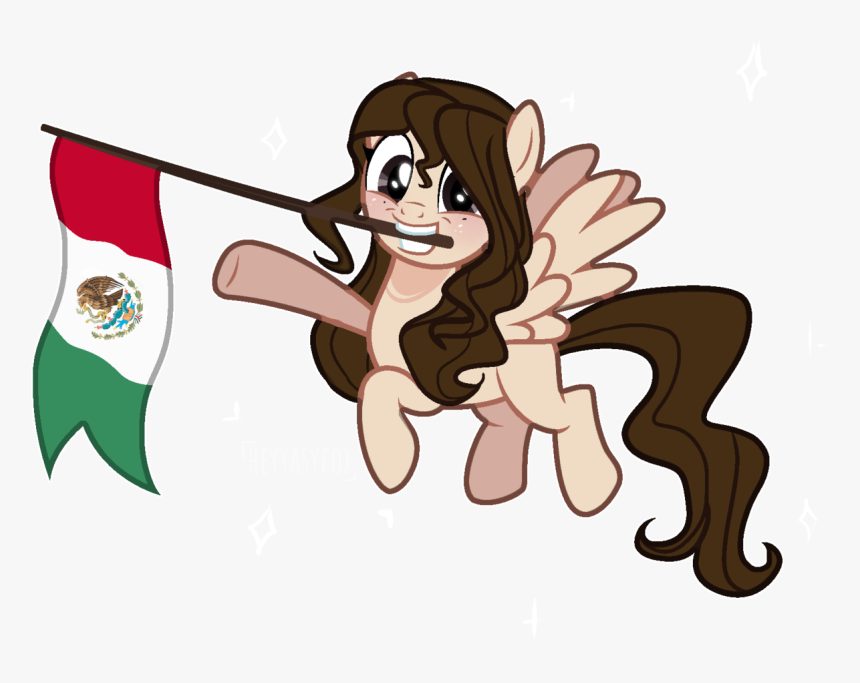 Heyyasyfox, Female, Flag, Mare, Mexico, Mouth Hold, - Mexico Flag, HD Png Download, Free Download