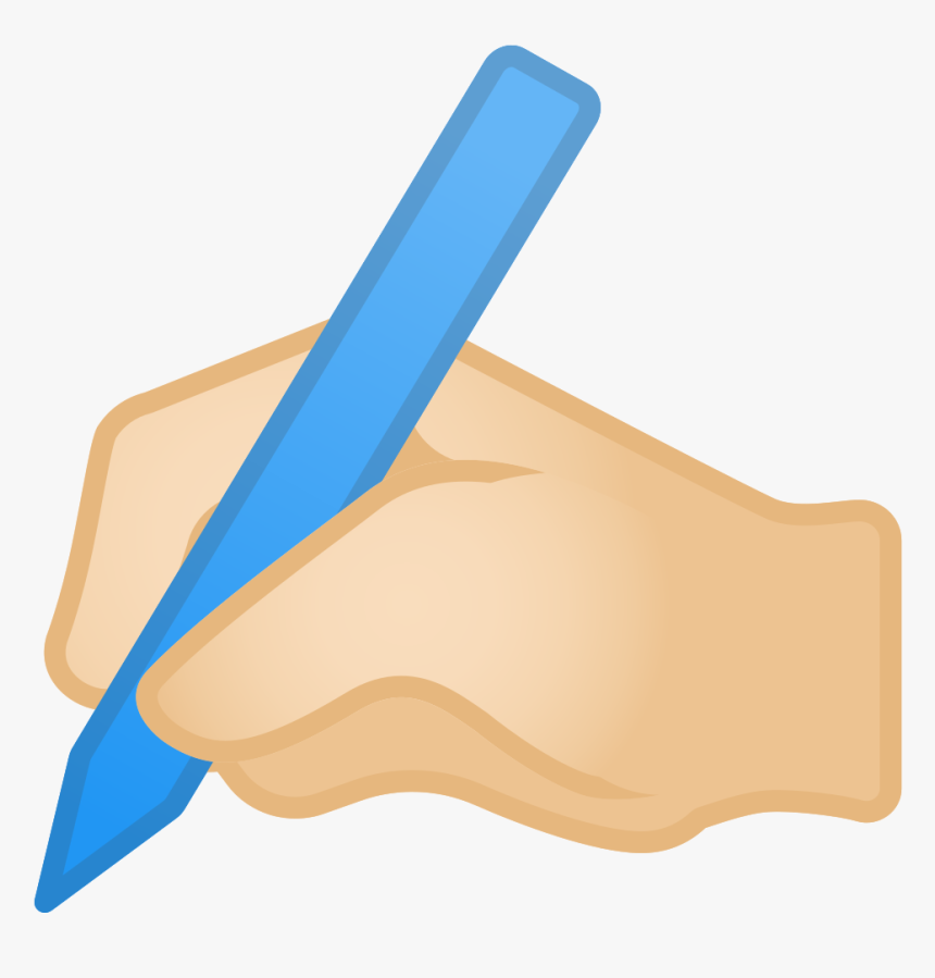 Writing Hand Light Skin Tone Icon - Writing Emoji Png, Transparent Png, Free Download