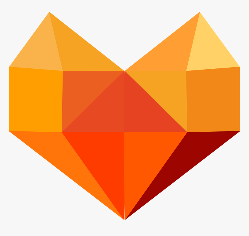 Heart, Graphics, Vector, Orange, 3d - Vector 3d Png, Transparent Png, Free Download