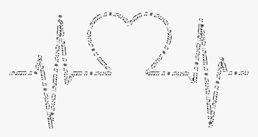 Text,line Art,heart - Heart Waves Png Music, Transparent Png, Free Download