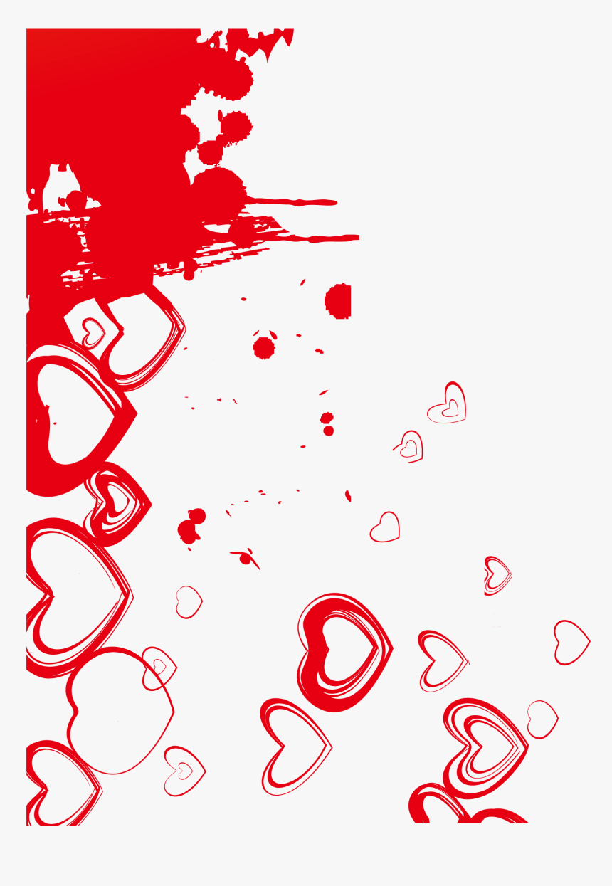 Red Ink Heart Vector - Heart Background Vector Png, Transparent Png, Free Download