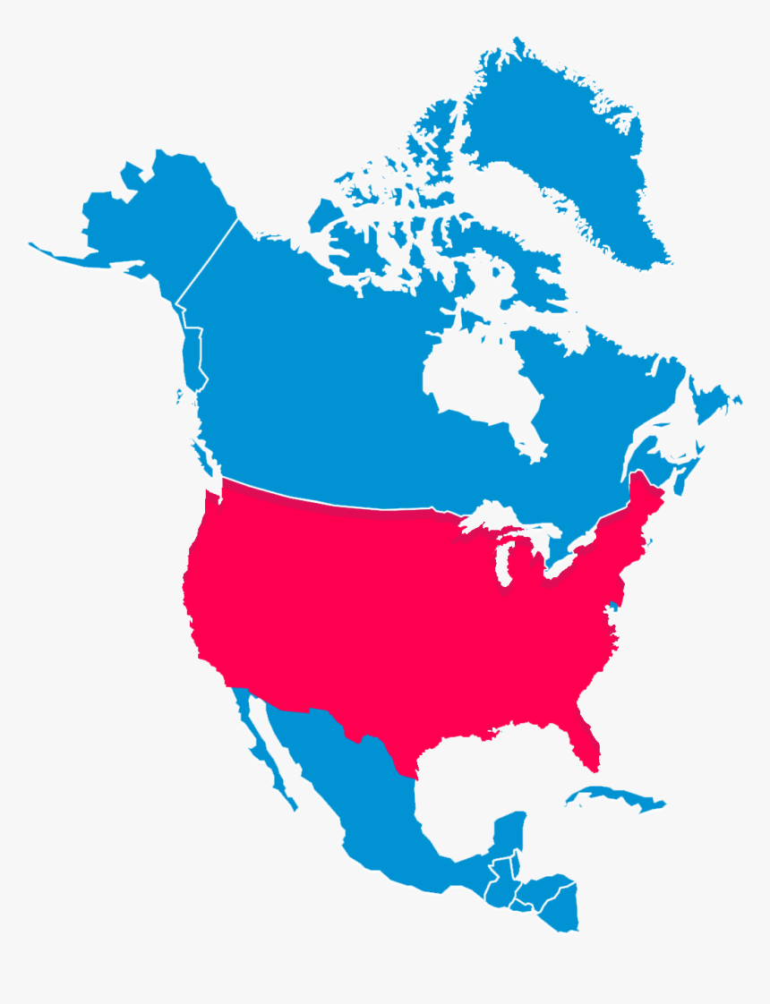 North America Usa - North America Map Transparent, HD Png Download, Free Download