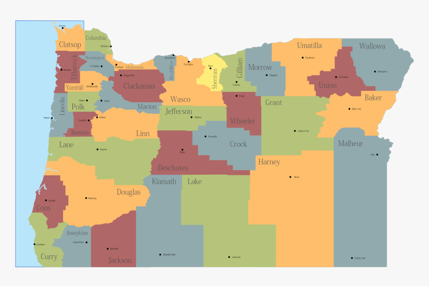 Map Of Oregon State Map Of Usa United States Maps - Oregon Cities Pics Map, HD Png Download, Free Download