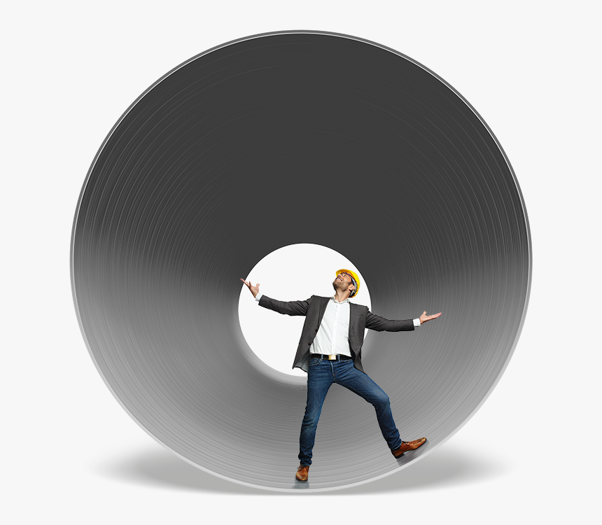 Man In Pipe - Worlds Largest Pvc Pipe, HD Png Download, Free Download