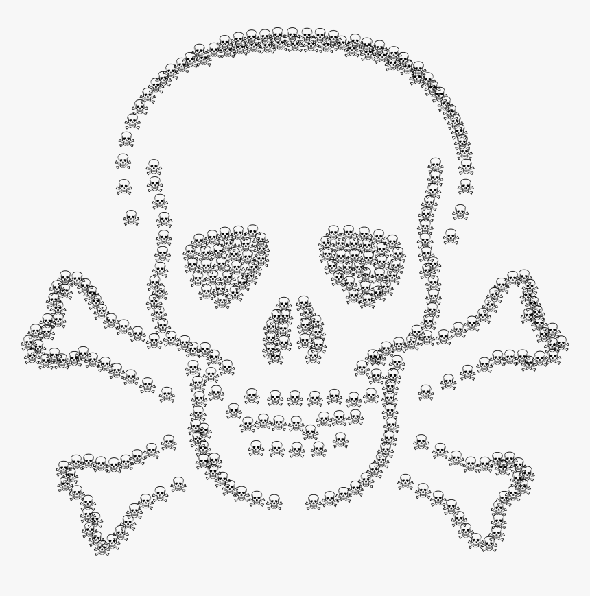 Skull And Crossbones Fractal Clip Arts - Skull And Crossbones, HD Png Download, Free Download