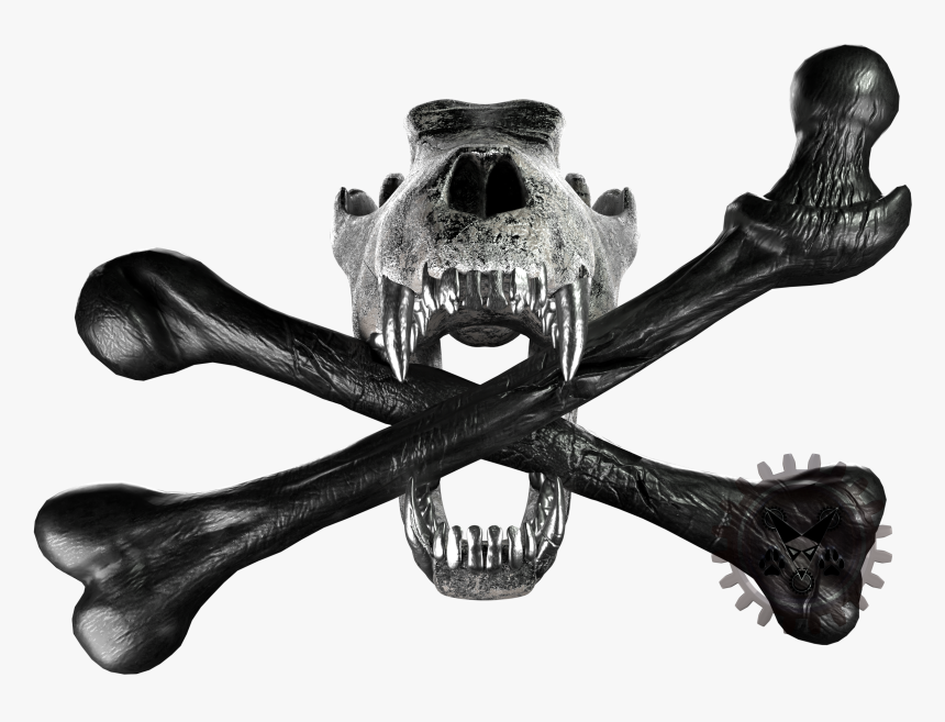 Wolf Skull And Cross Bones - Wolf Skull And Crossbones, HD Png Download, Free Download