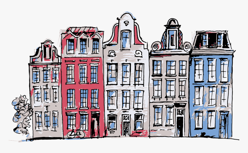 Amsterdam, Netherlands, Houses, Street, Architecture - Amsterdam Map Drawing Png, Transparent Png, Free Download