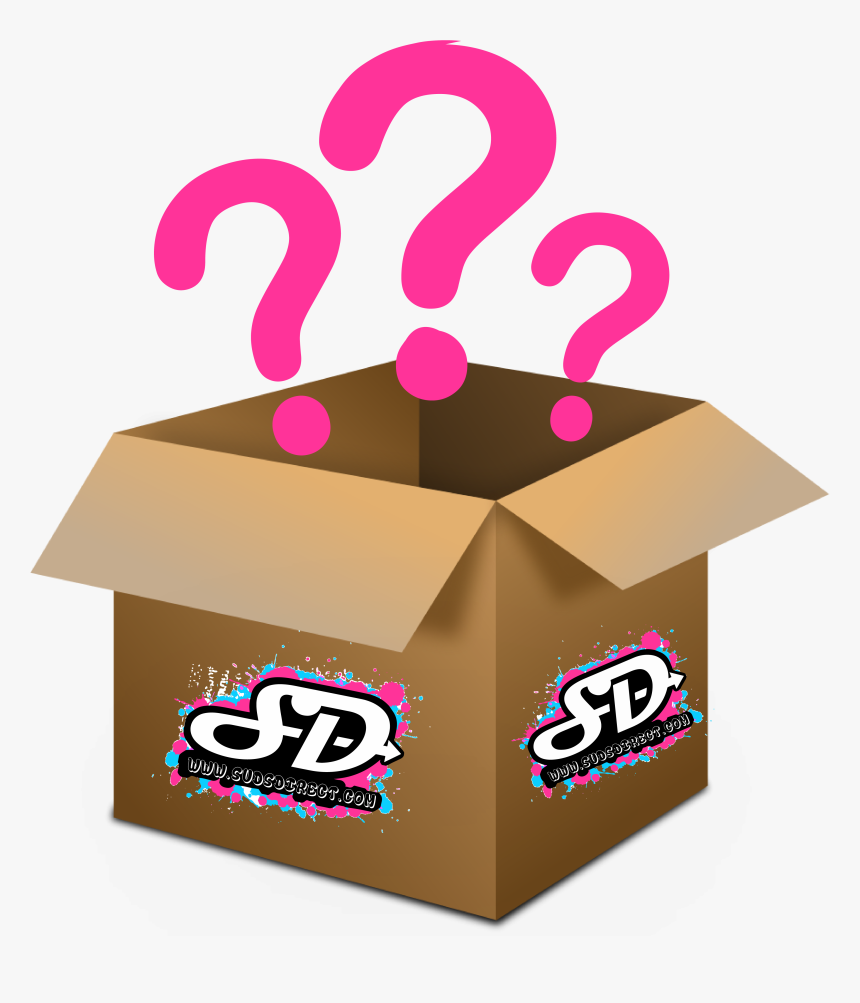 Wooden Mystery Box With Question Marks - Cardboard Box Transparent