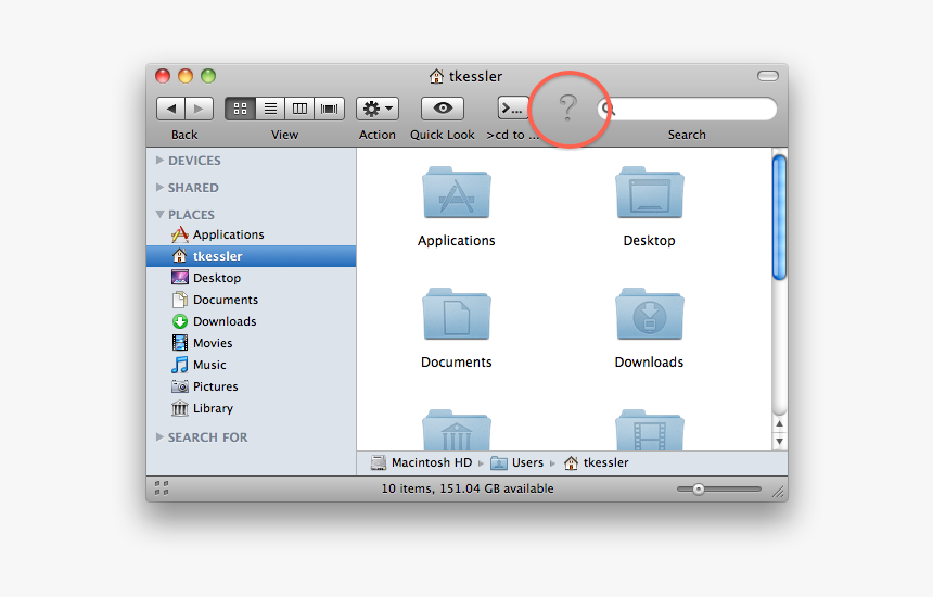 Finder Toolbar Question Mark - Mac Smart Folders, HD Png Download, Free Download