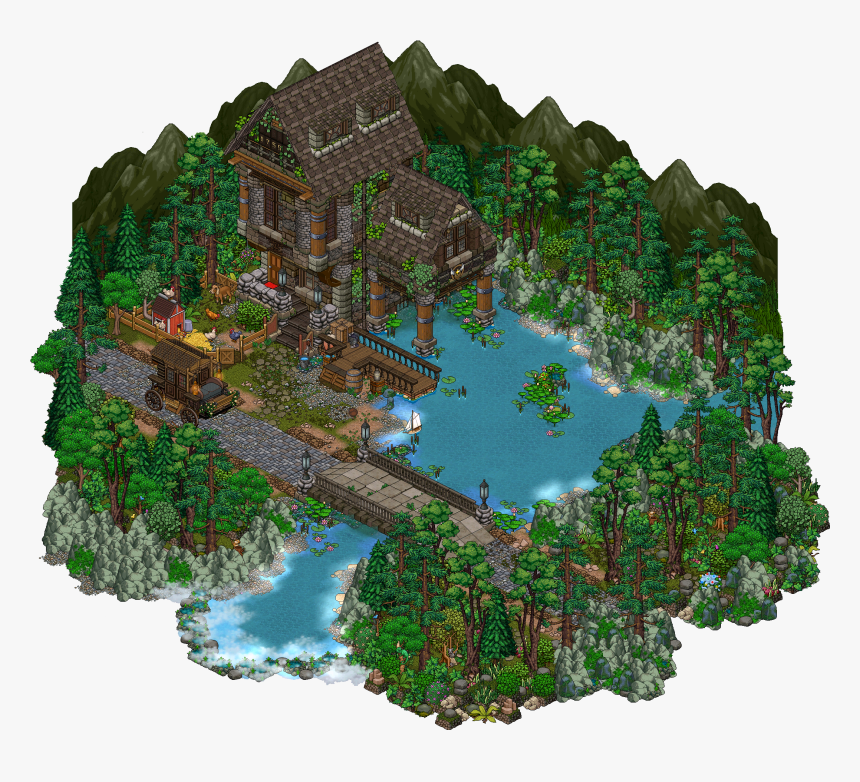 House By The River, Png V - Old House Habbo, Transparent Png, Free Download