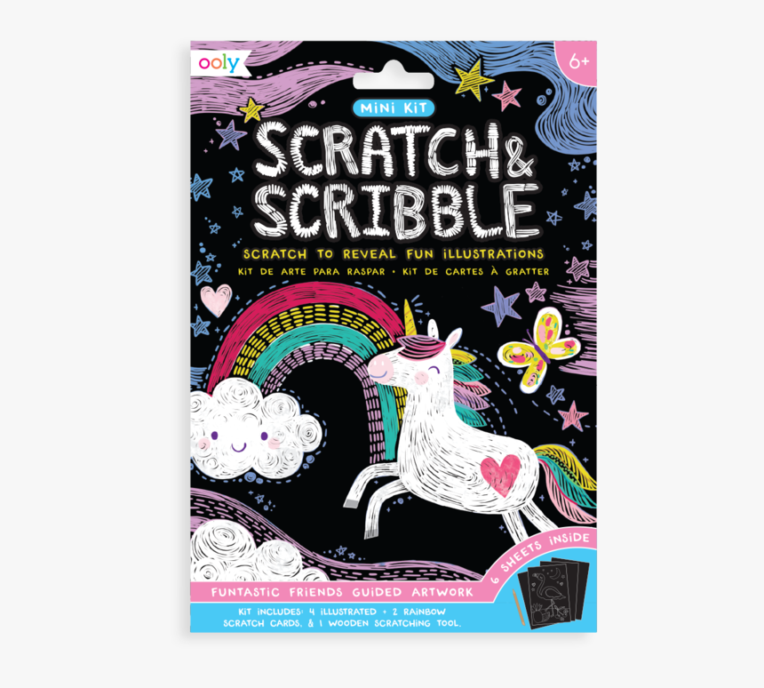 Mini Scratch & Scribble 7 Piece Art Kit- Funtastic - Illustration, HD Png Download, Free Download