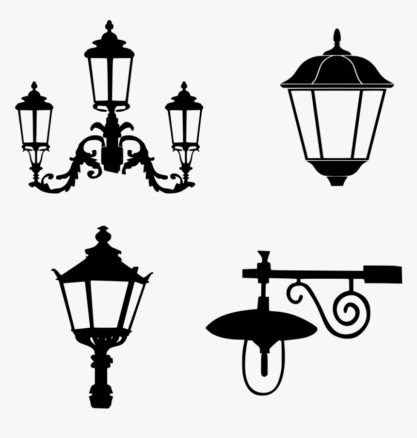 Street Lantern Clipart Black And White, HD Png Download, Free Download