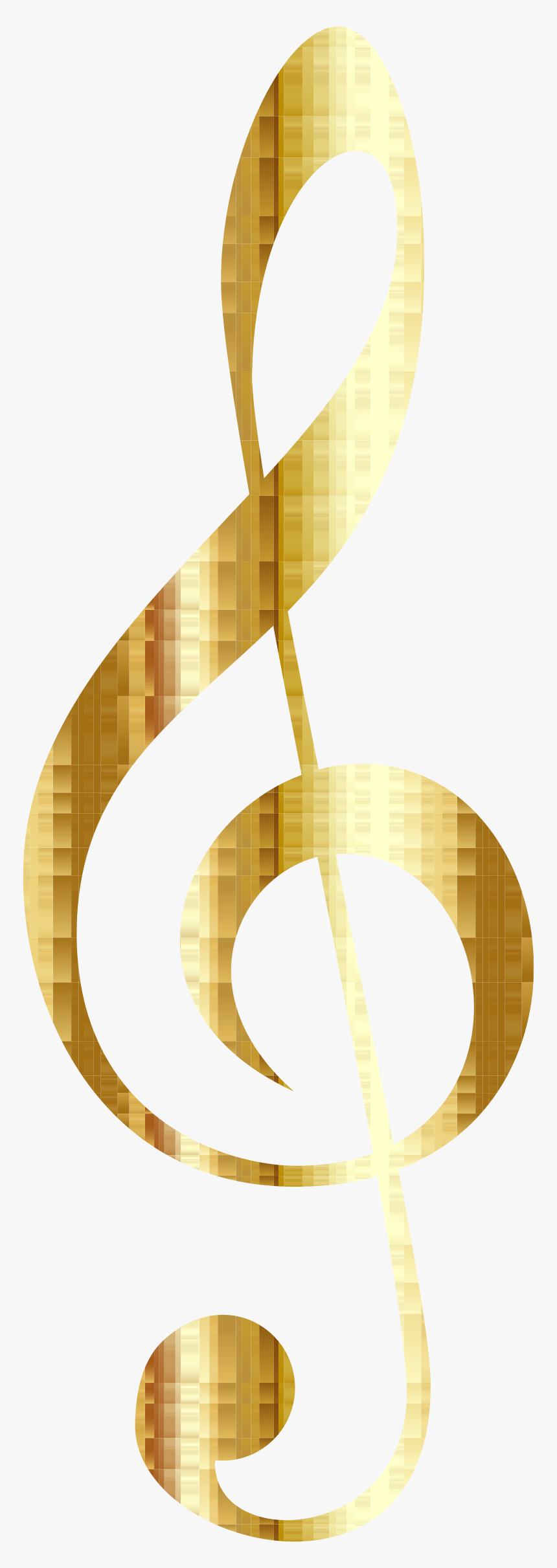 Gold Checkered Clef No Background Clip Arts - Gold Treble Clef Png, Transparent Png, Free Download