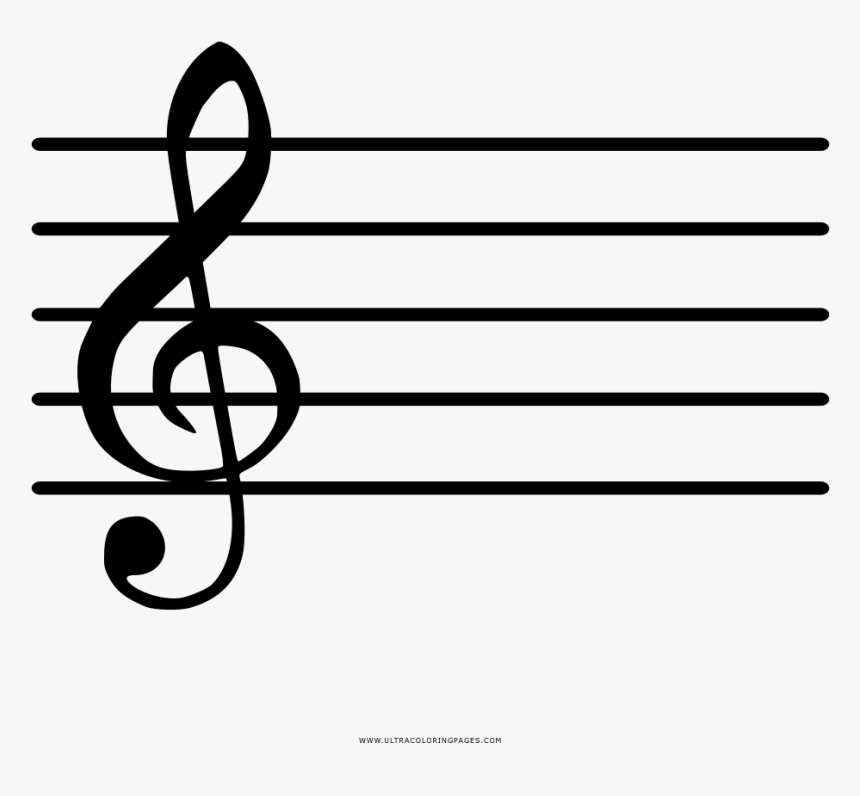 Treble Clef Coloring Page - G Clef In Music, HD Png Download, Free Download