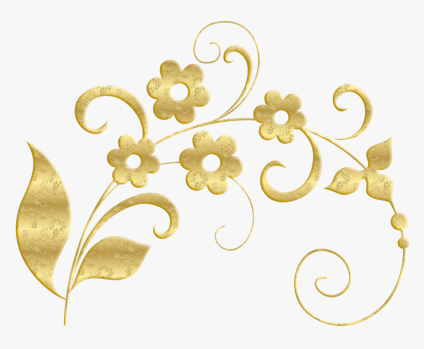 #floral #gold #filigree #flowers - Gold Flower Png, Transparent Png, Free Download