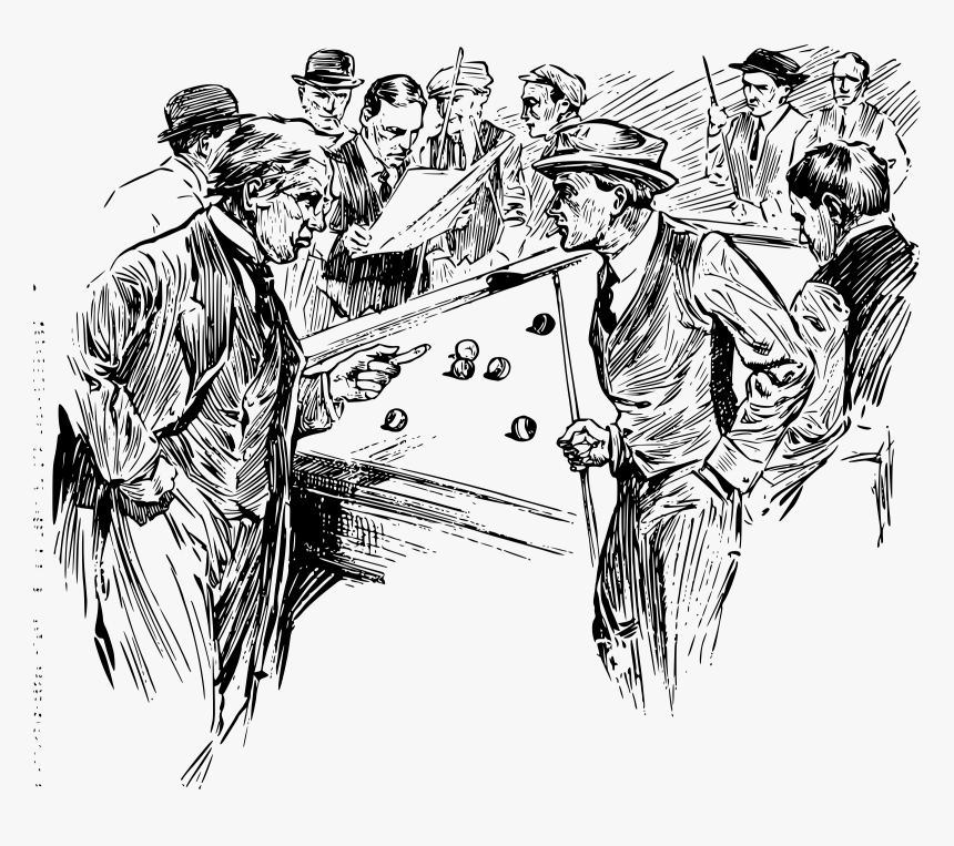 Men Playing Pool Clip Arts - Sketch, HD Png Download, Free Download