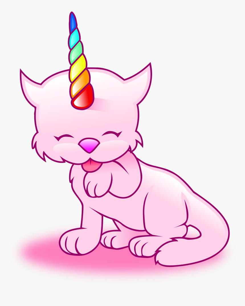 Rainbow Unicorn Horn Png - Cat Unicorn Black And White, Transparent Png, Free Download