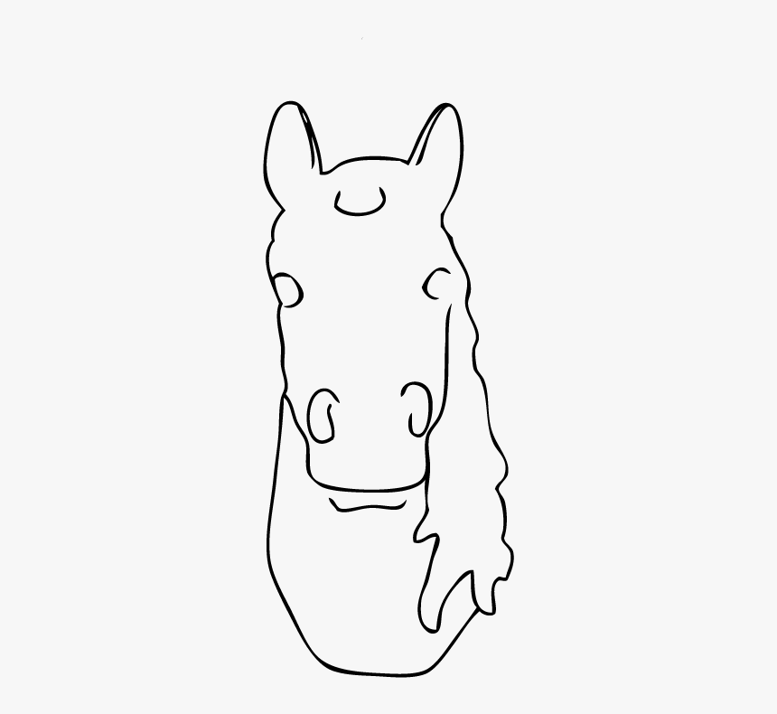 Unicorn Head, Front Facing Without Horn - Line Art, HD Png Download, Free Download