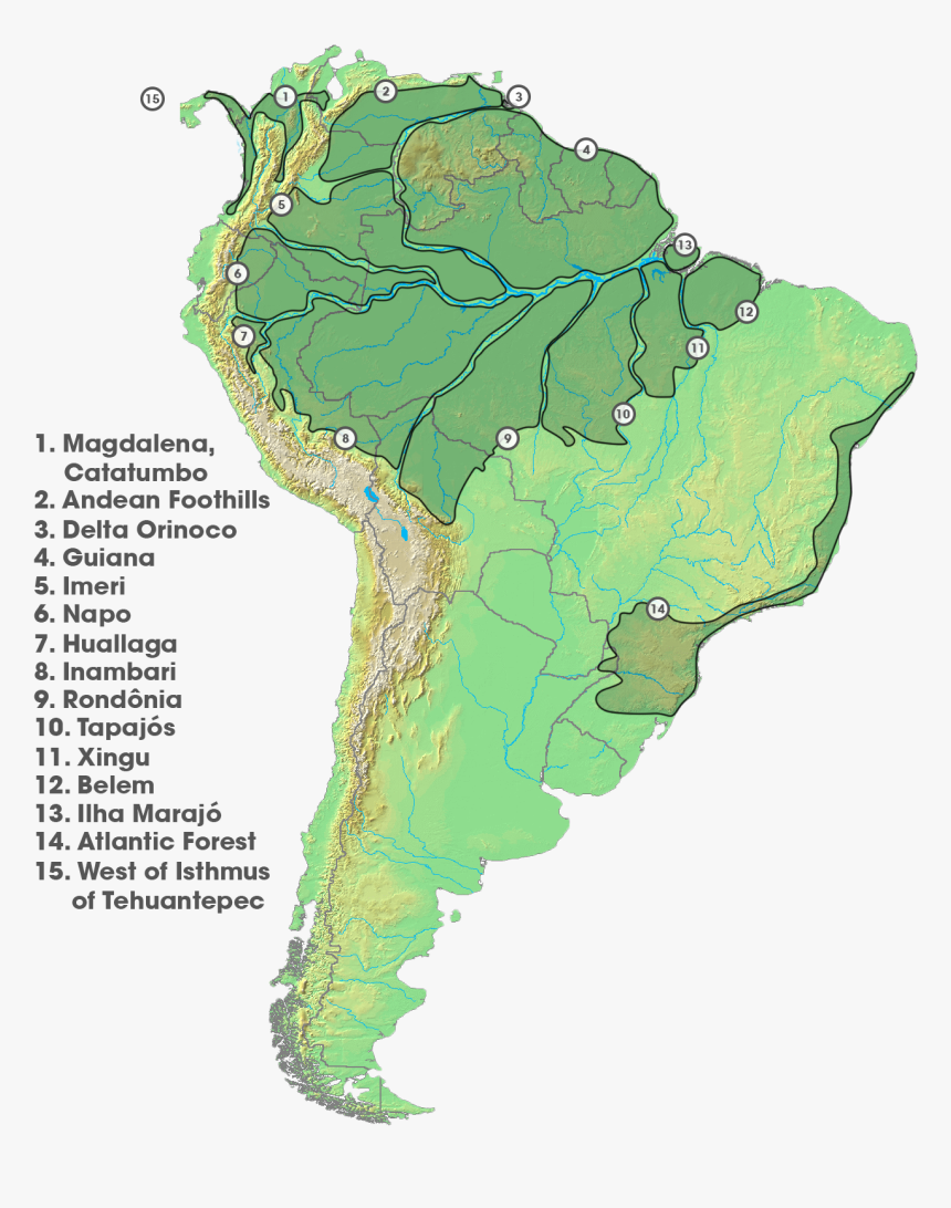 Areas Of Endemism - South America Drainage Basins, HD Png Download, Free Download
