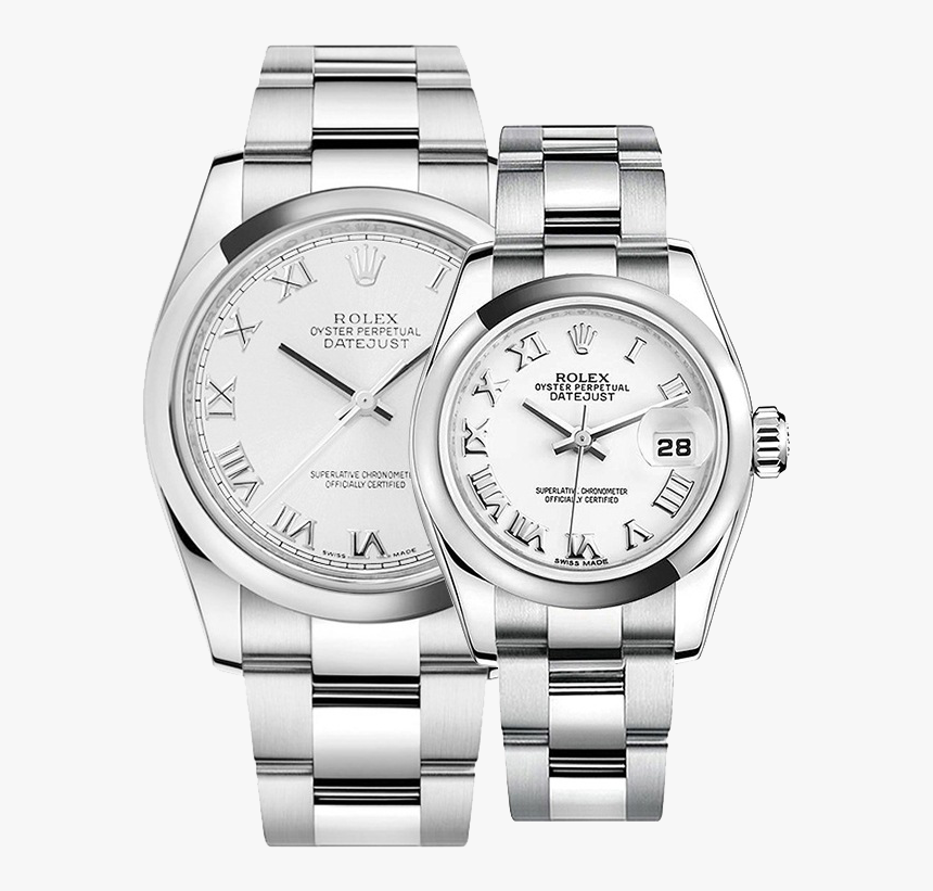 Tables Form Couple Men Watch Rolex Submariner Clipart - Rolex Oyster Perpetual Datejust White Dial, HD Png Download, Free Download