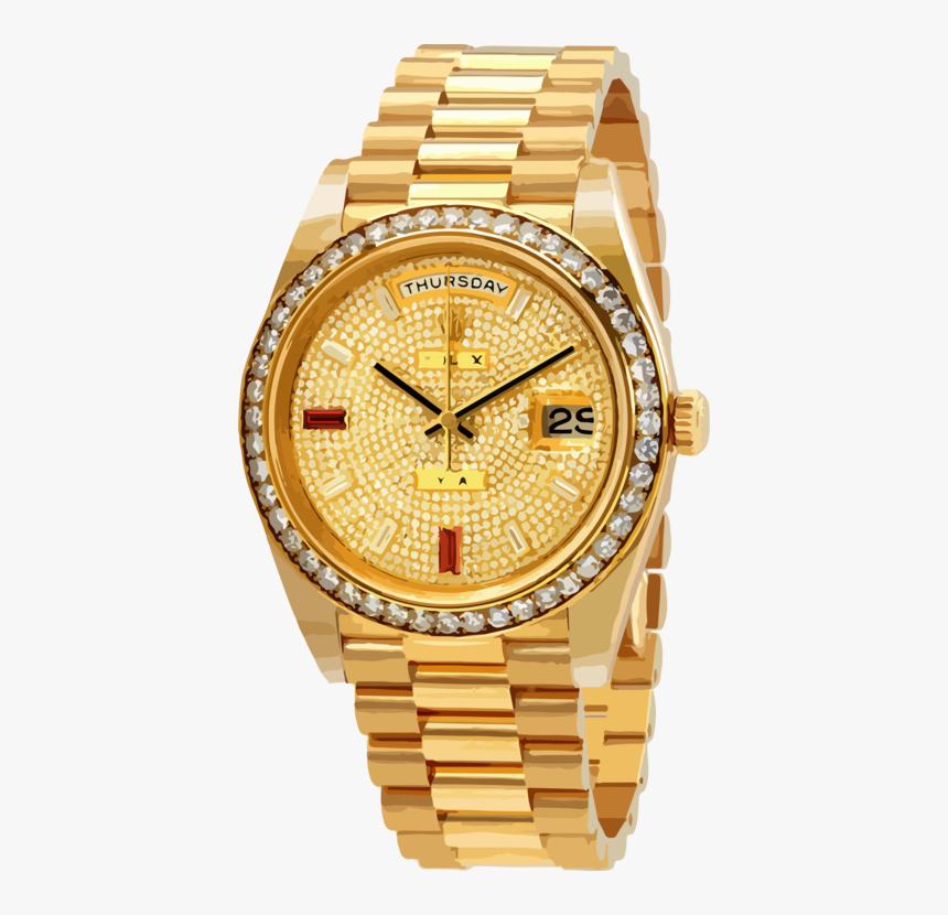 Transparent Rolex Clipart - Rolex White Gold Diamond, HD Png Download, Free Download