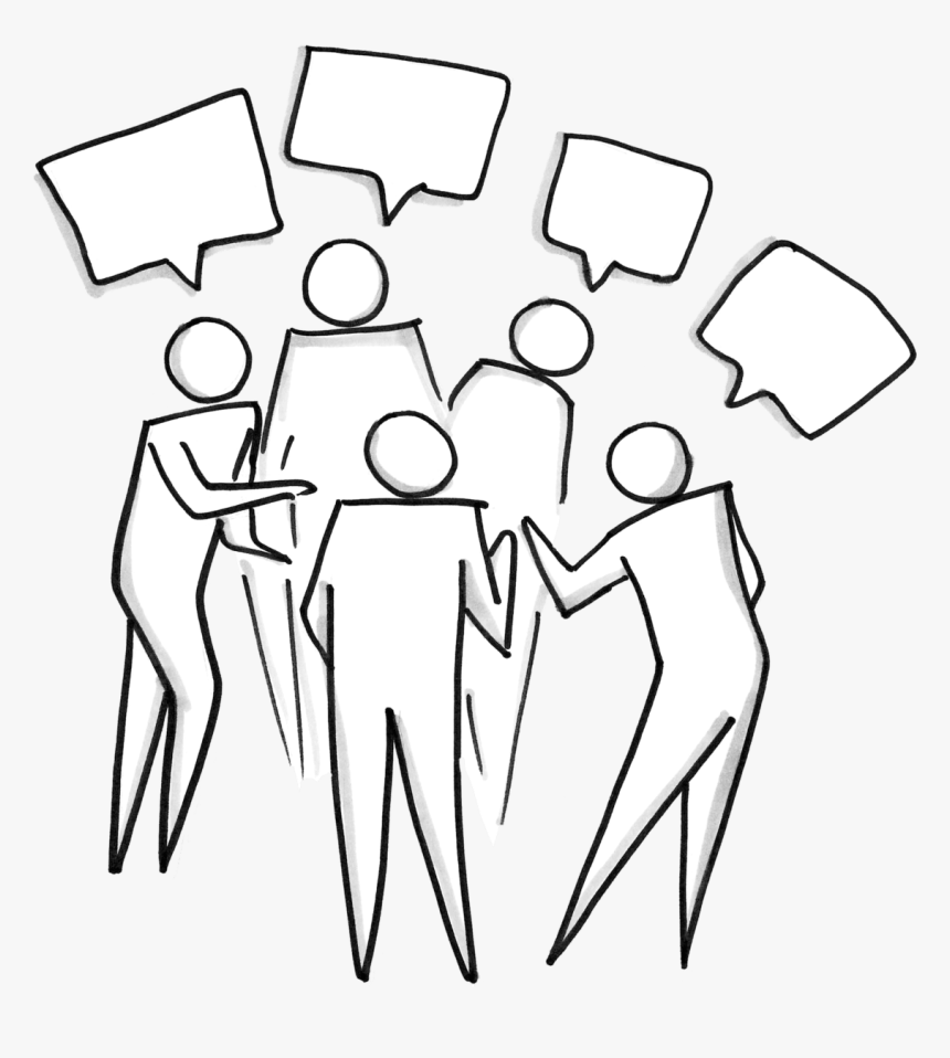 People In A Group Talking - Group Of People Speaking Png Cartoon, Transparent Png, Free Download