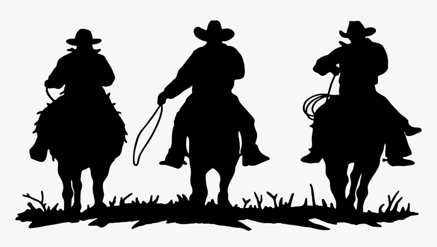 Cowboy Png Image - Cowboys On Horses Silhouette, Transparent Png, Free Download