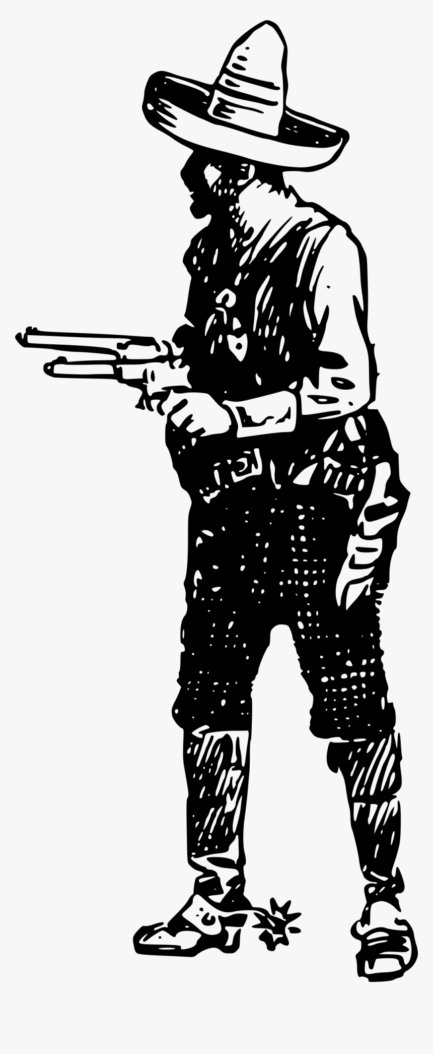 Vintage Cowboy Clipart With Guns - Vintage Cowboy Clip Art, HD Png Download, Free Download