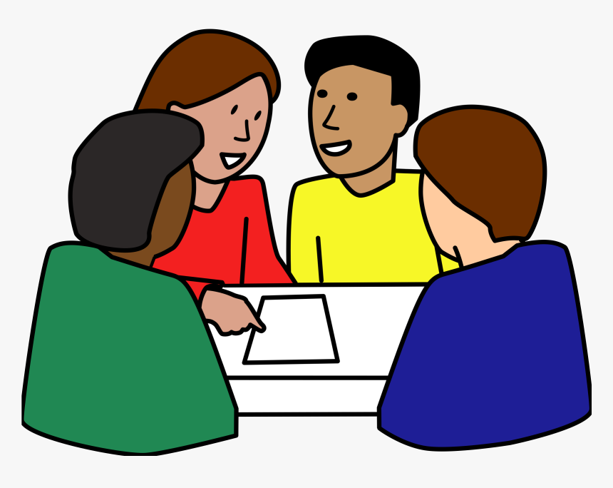 4 People Talking - Small Group Discussion Cartoon, HD Png Download, Free Download