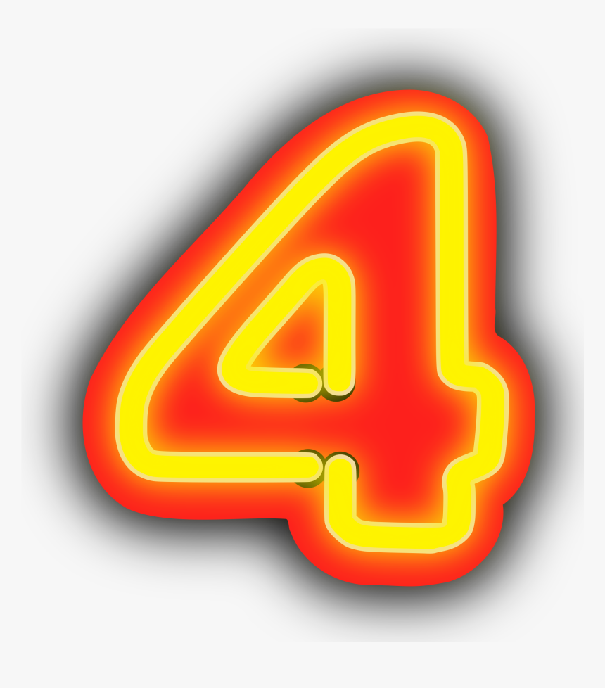 Neon Numerals-4 Clip Arts - Number 4 Png Neon, Transparent Png, Free Download