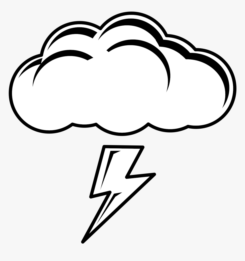 Free Cloud Lightning Cliparts - Rain Clipart Black And White, HD Png Download, Free Download