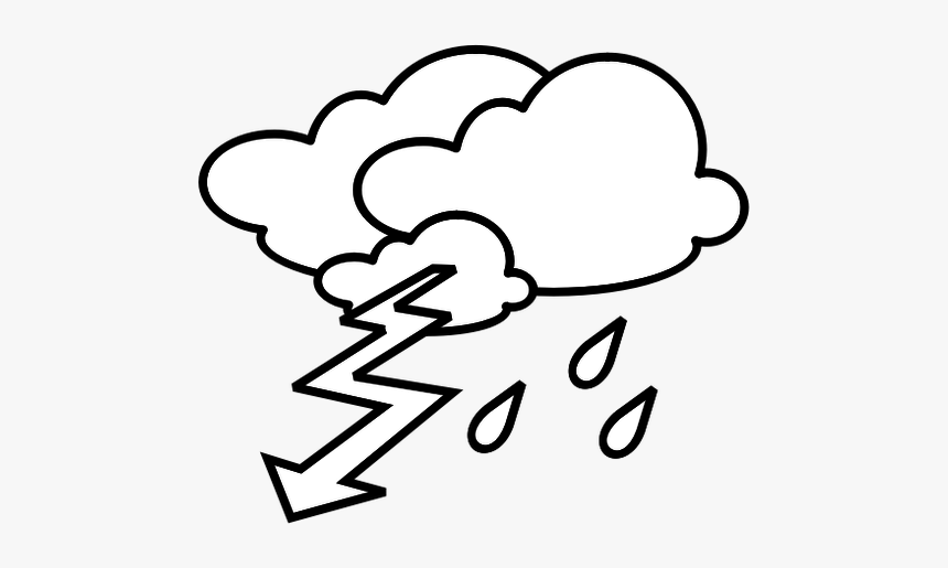 Outline Weather Forecast Icon For Thunder Vector Clip - Stormy Clip Art, HD Png Download, Free Download