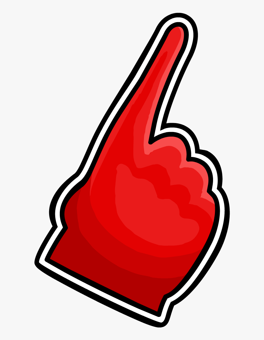 Red Foam Club Penguin - Png Finger Pointing Red, Transparent Png, Free Download