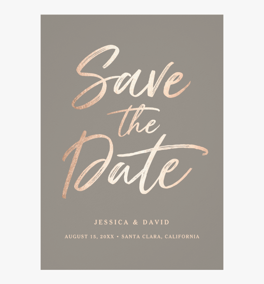 Save The Date Foil Gray - Save The Date Wedding Invite, HD Png Download, Free Download