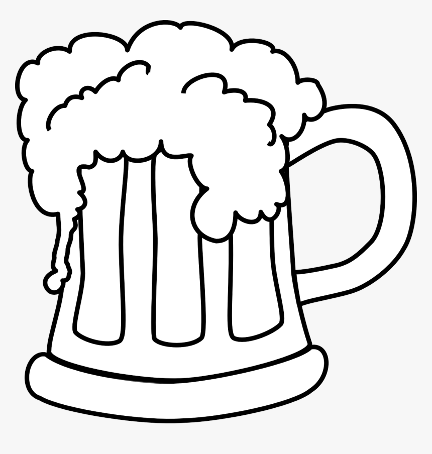 Beer Mug White Png - Beer Clipart Black And White, Transparent Png, Free Download