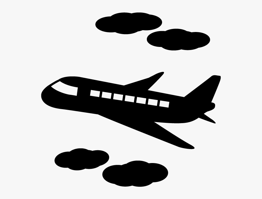 Airplane / Jet - 空港 イラスト フリー 白黒, HD Png Download, Free Download