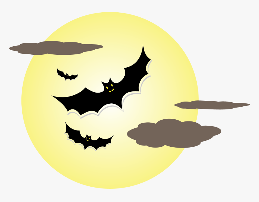 Bat Moon Png Photo - Halloween Full Moon Clipart, Transparent Png, Free Download