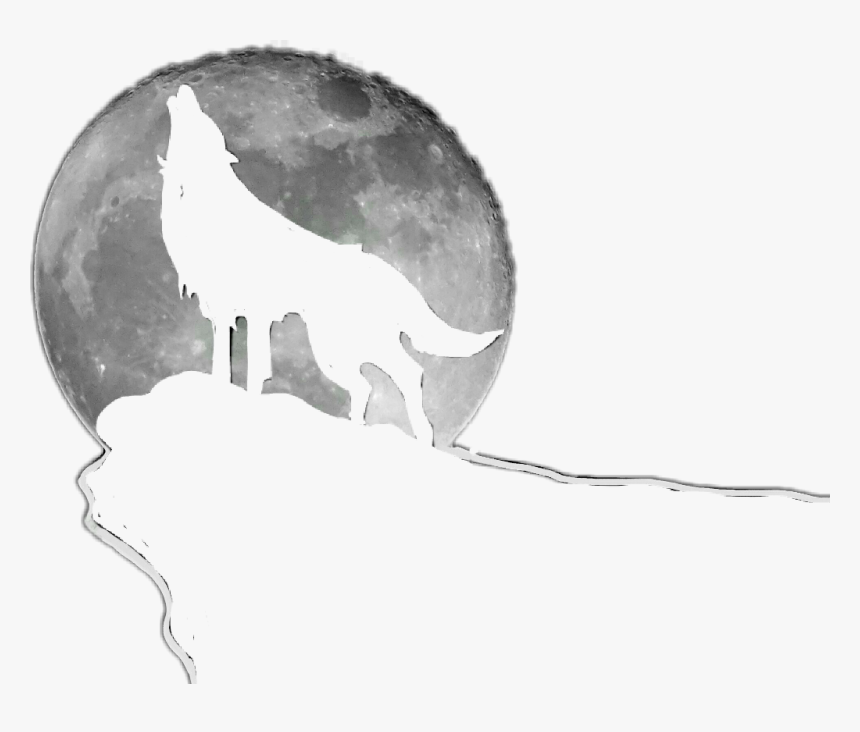 Freetoedit Wolf Moon Silhouette Howling - Wolf Howl Vector, HD Png Download, Free Download