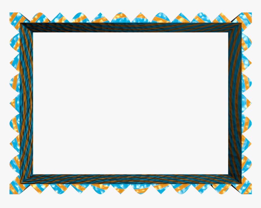 Fancy Loop Cut Border In Blue Orange Color, Rectangular - Orange Blue Border, HD Png Download, Free Download