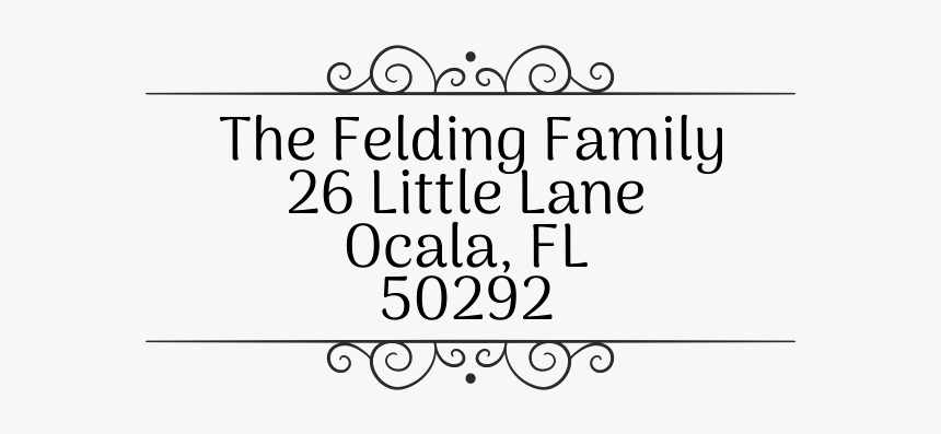 Felding Fancy Border Address Stamp"
title="felding - Calligraphy, HD Png Download, Free Download